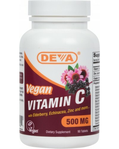 DEVA VEGAN VITAMIN C – 500 MG WITH ZINC & ELDERBERRY 90 Tablets