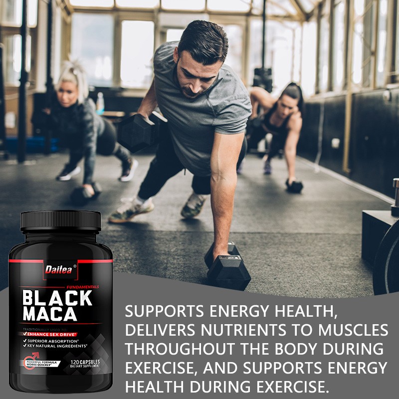 Black Maca Root 1000mg Lepidium meyenii Promotes Strength Energy 30-120 Capsules