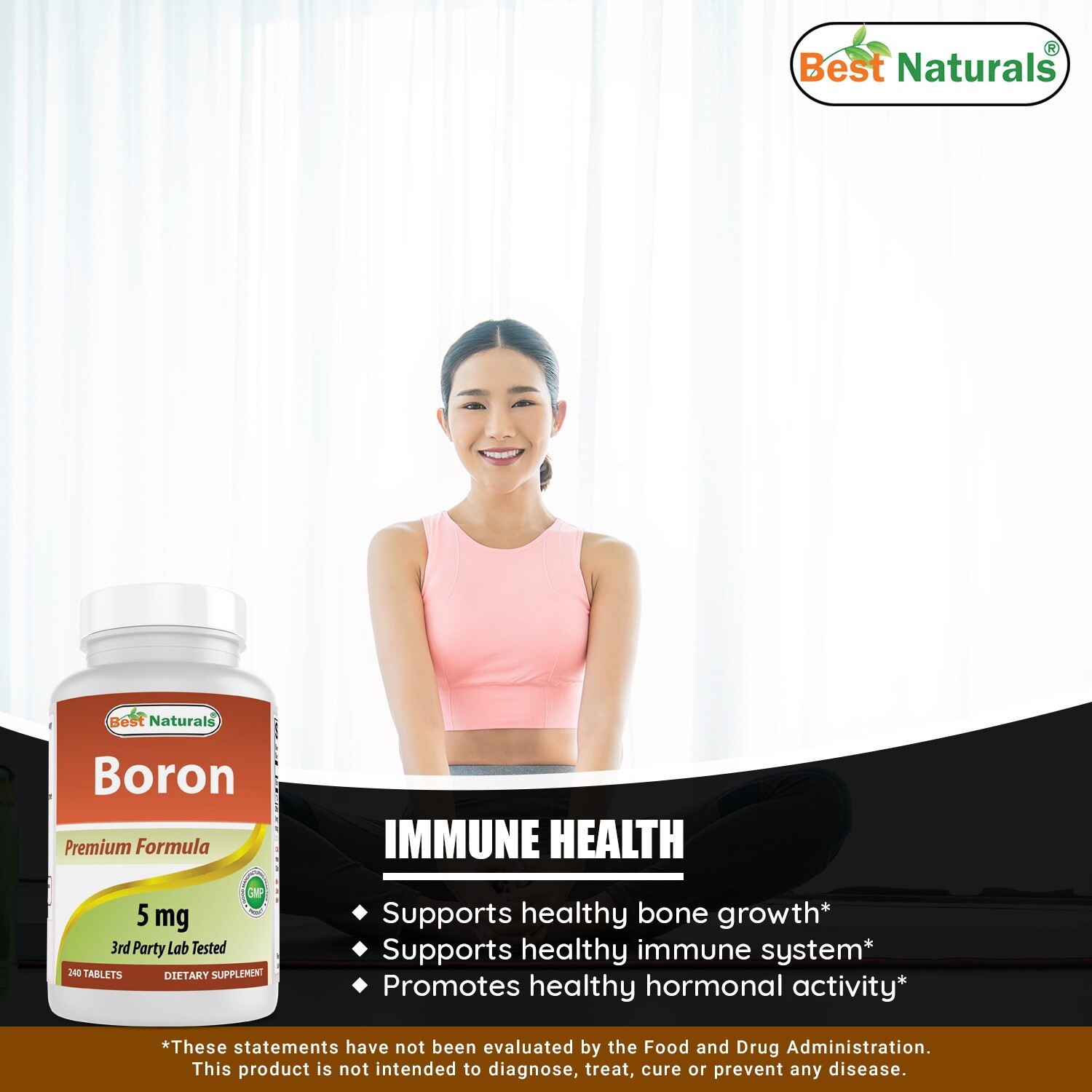 Best Naturals Boron Supplements 5 mg 240 Tablets
