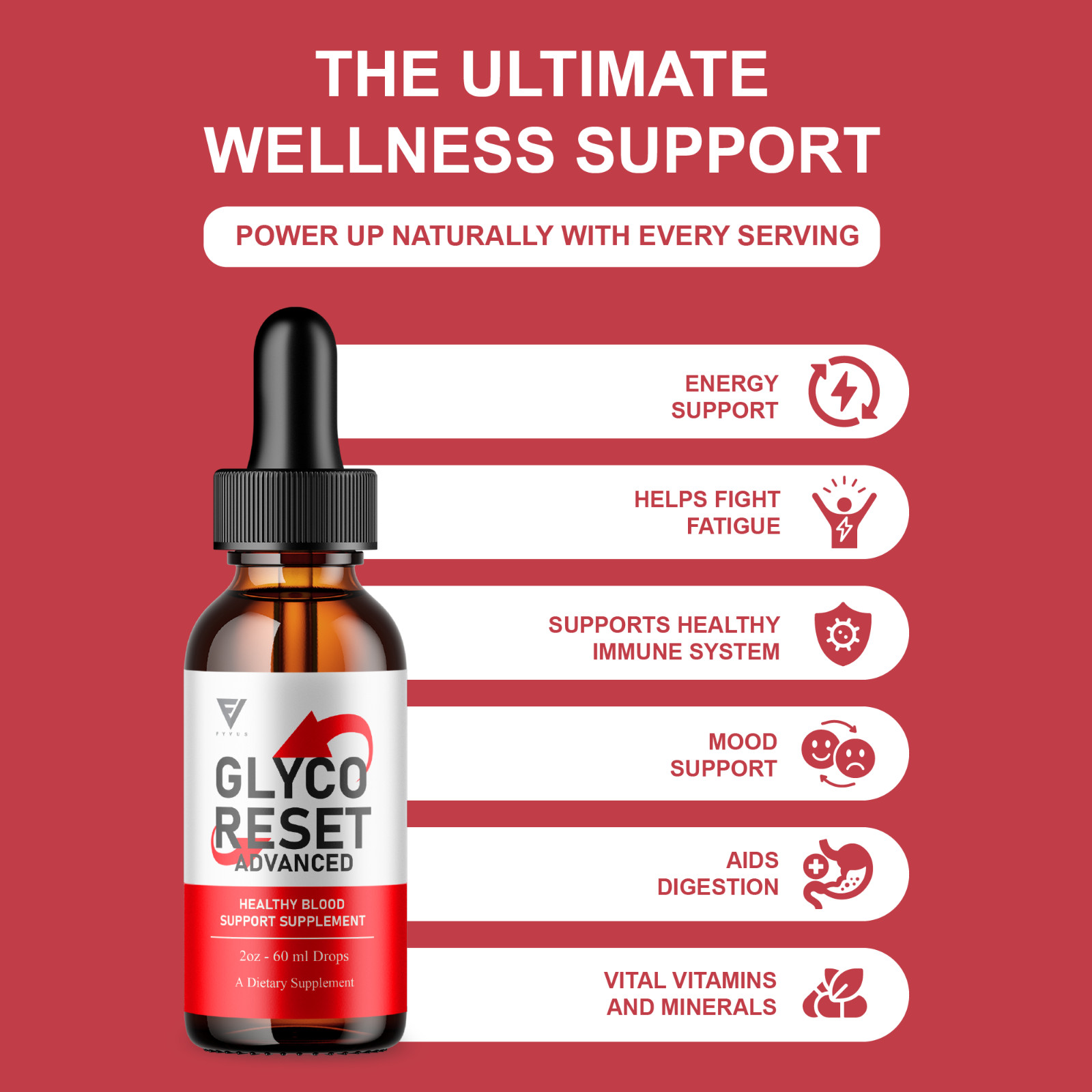 (5 Pack) Glyco Reset Drops, GlycoReset Premium Blood Support Supplement (10oz)