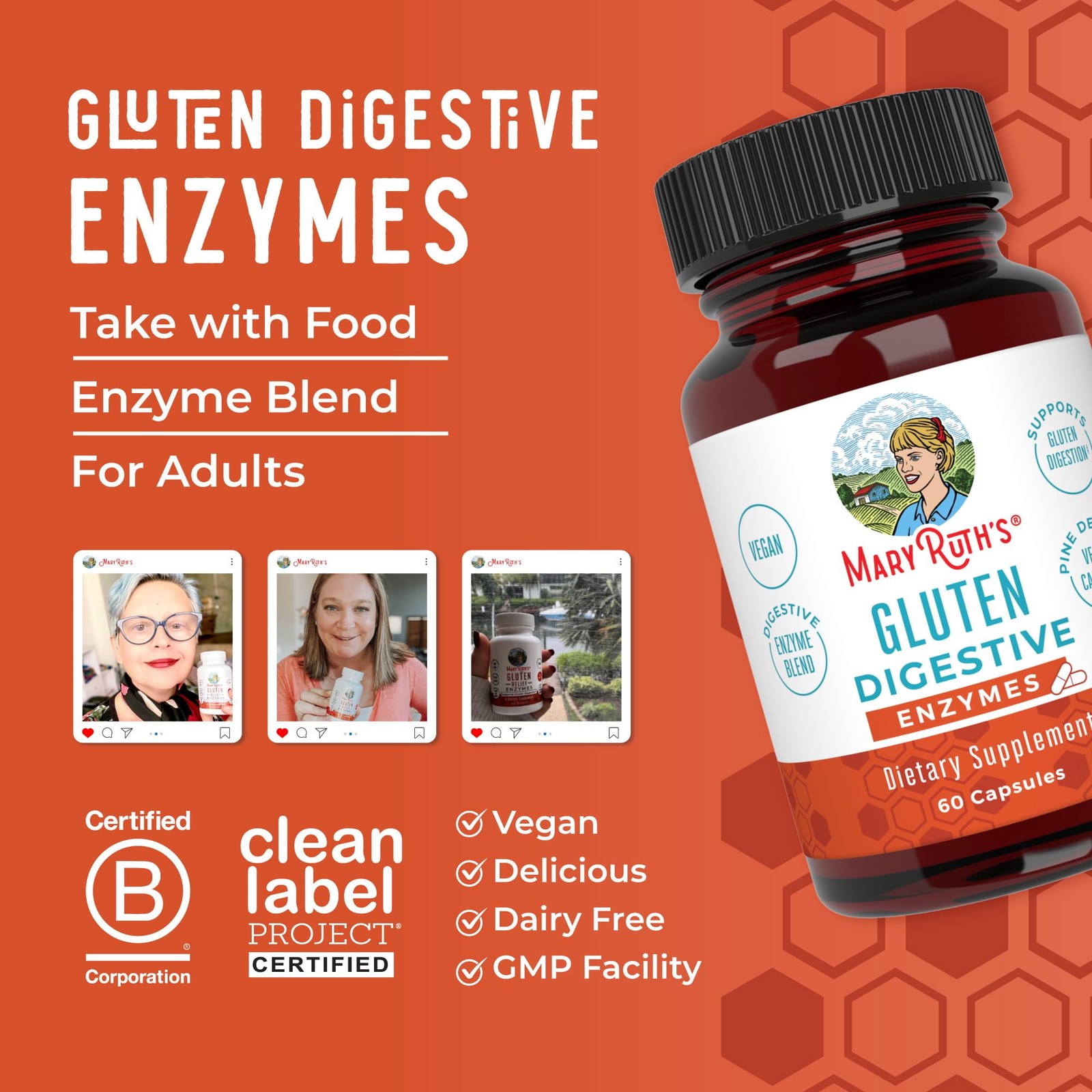 MaryRuth’s Gluten Digestive Enzymes | Up to 2 Month Supply | Proprietary Enzy…