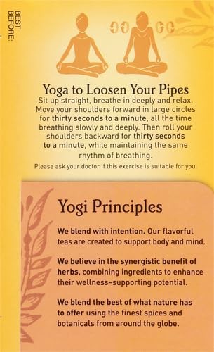 Yogi Throat Comfort Herbal Tea 16 Count Organic Vegan Caffeine Free Soothing …