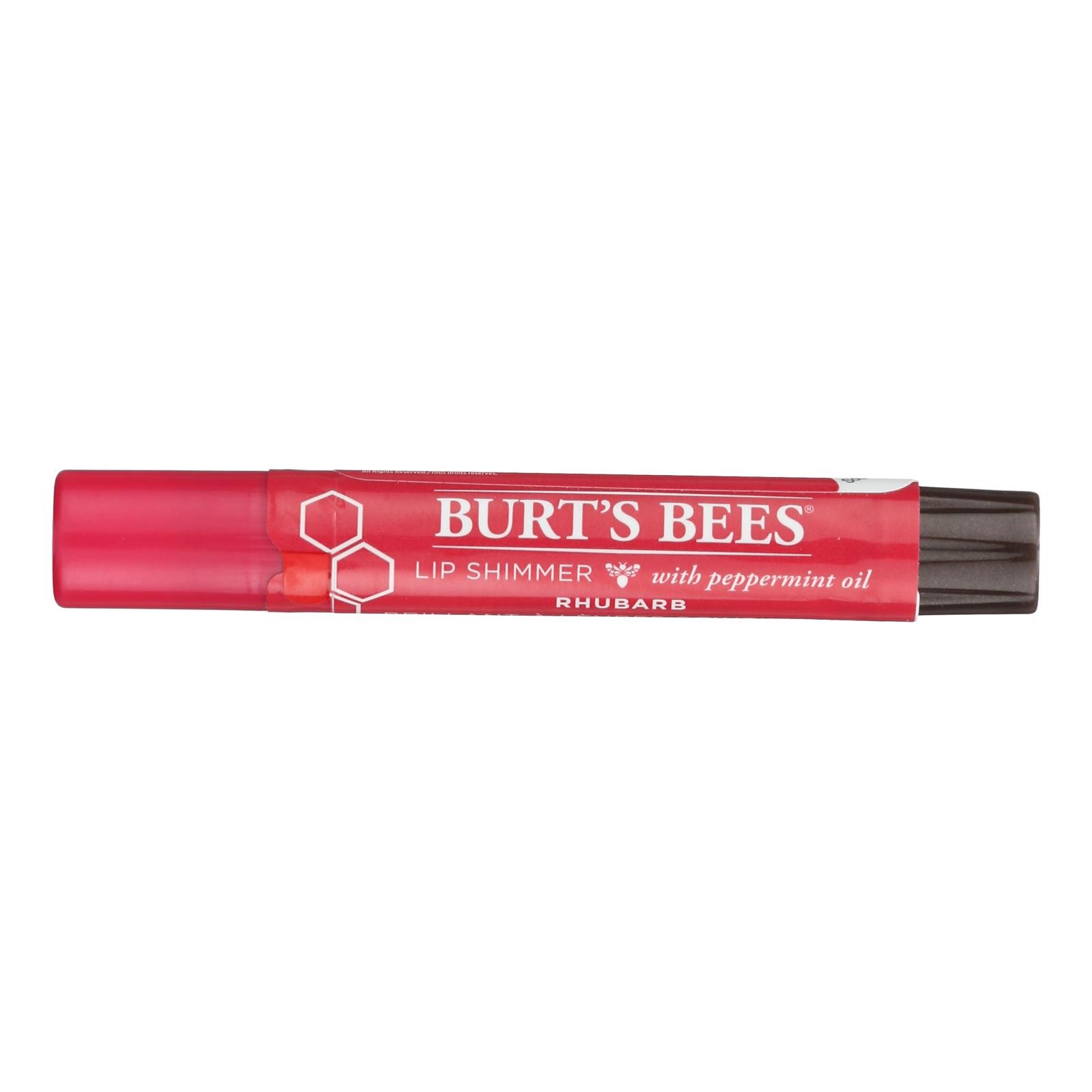 Burts Bees – Lip Shimmer – Rhubarb – Case of 4 – 0.09 oz