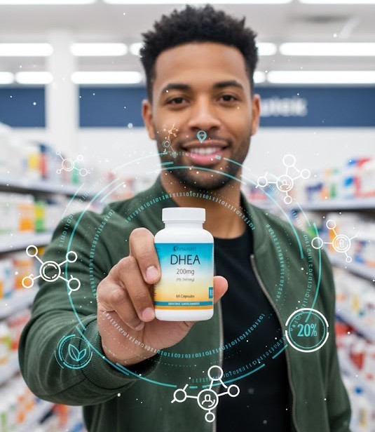 DHEA 200mg Serving – Capsules | Non-GMO, Gluten Free Supplement – Sunlight/
