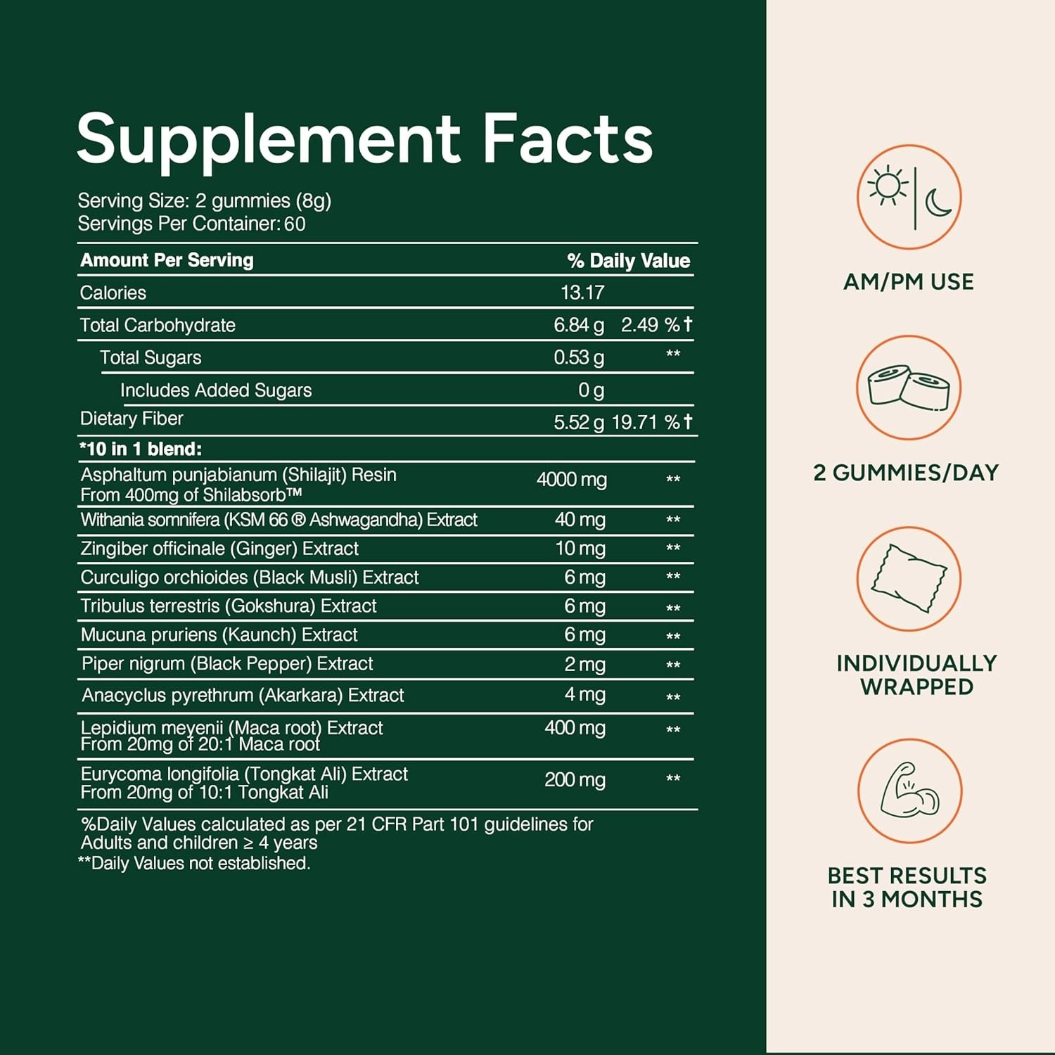 Root Labs 10-in-1 Alpha Shilajit Gummies – 4000mg Himalayan Shilajit – 120 Gummy