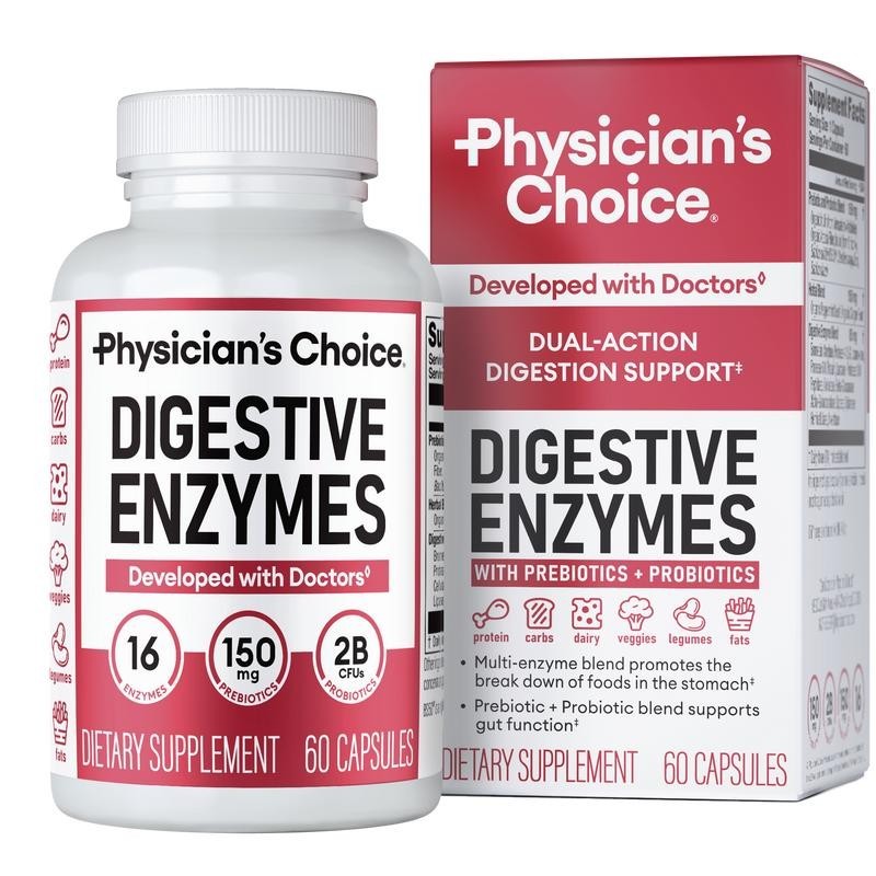 Physician’s Digestive Enzymes & CHOICE – Organic Prebiotics Enzymes Multi Pro