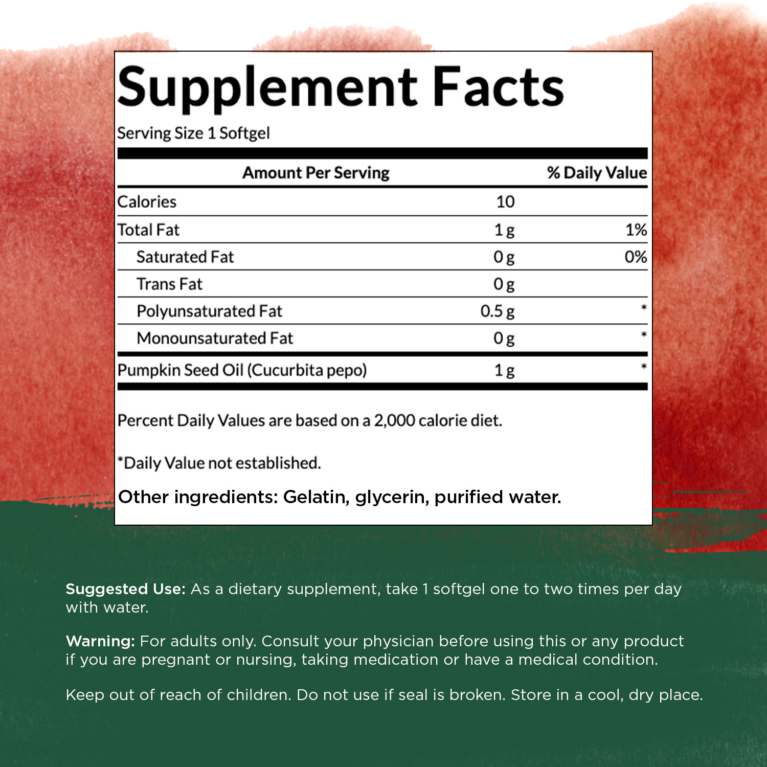 Swanson Pumpkin Seed Oil Softgels, 1,000 mg, 100 Count