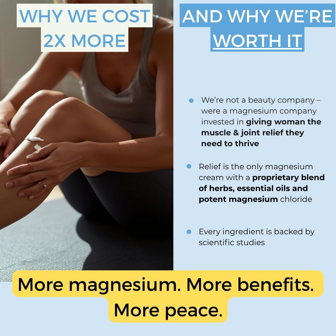 Rooted In Relief Topical Magnesium Cream for Cramping Soreness, Comfrey Pep…