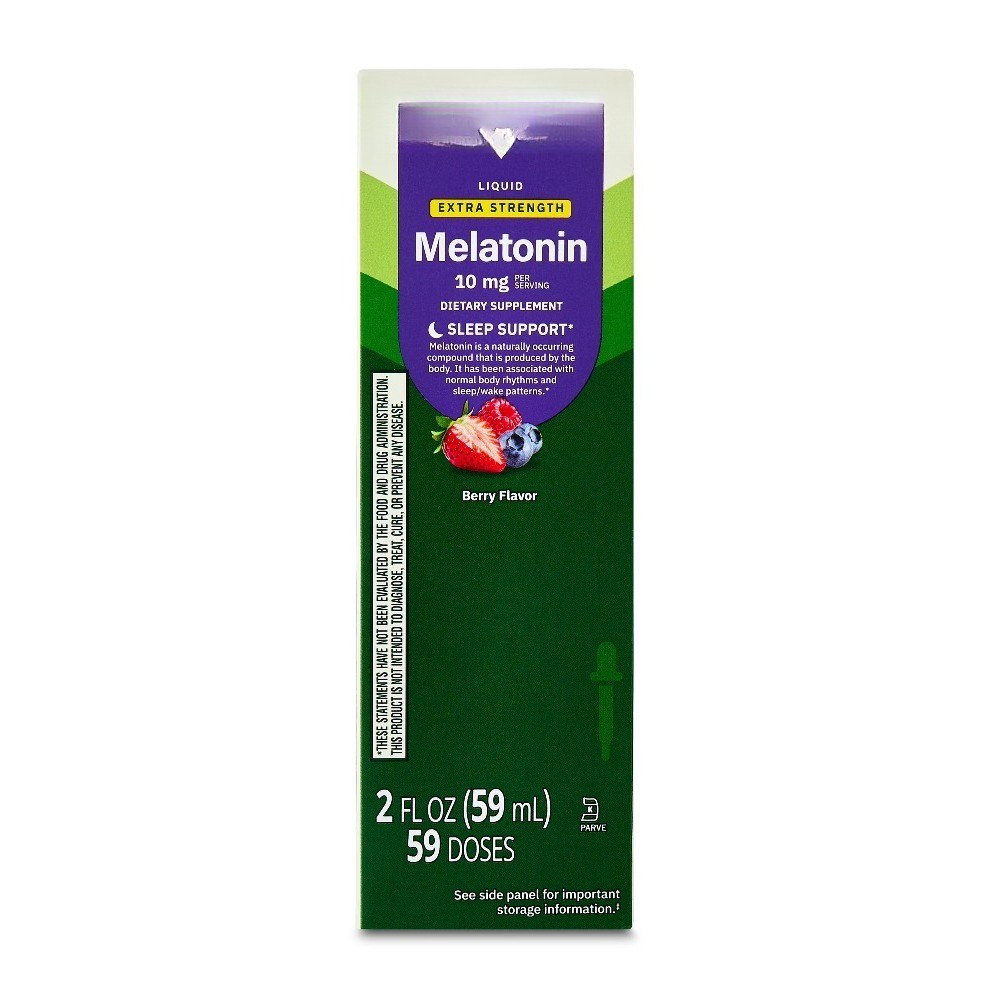 (3 pack) Liquid Melatonin Sleep Support Dietary Supplement, 10 mg, 2 fl oz