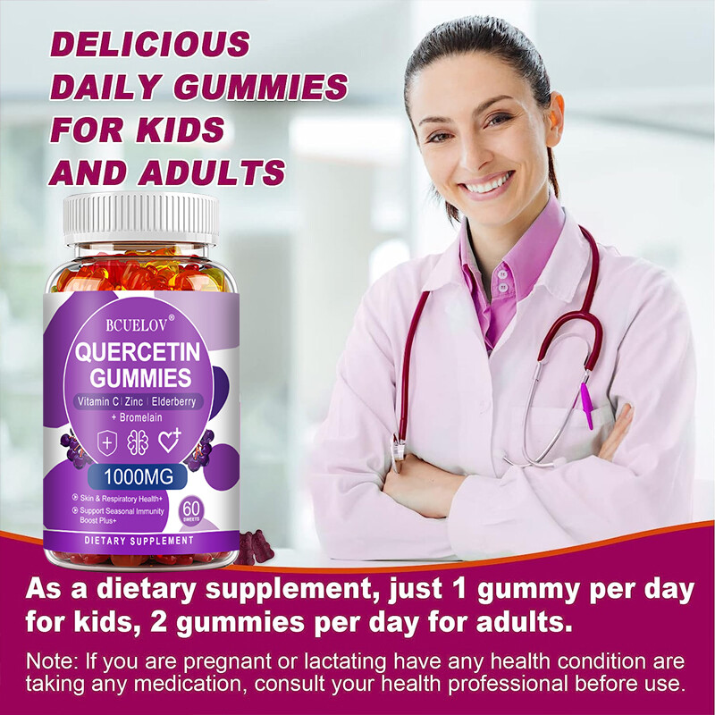 Quercetin Gummies 1000mg with Bromelain Vitamin C Zinc & Elderberry
