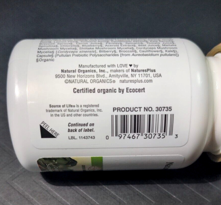 Natures Plus Source of Life Garden Vitamin D3-60 Vegan Capsules – Exp. 9/2027