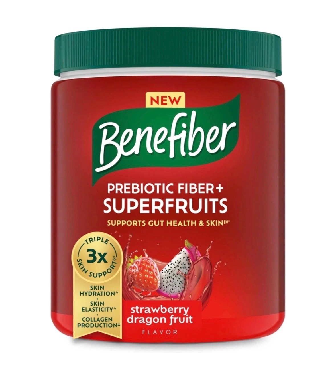 Benefiber Prebiotic Super Fruits Strawberry Dragon Fruit 8.8oz Exp 02/03/2027