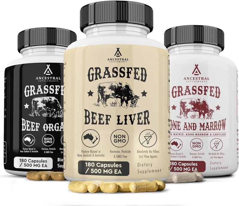 Ancestral Supplements Beef Organs Starter Pack Stack Variation , 540 caps Total