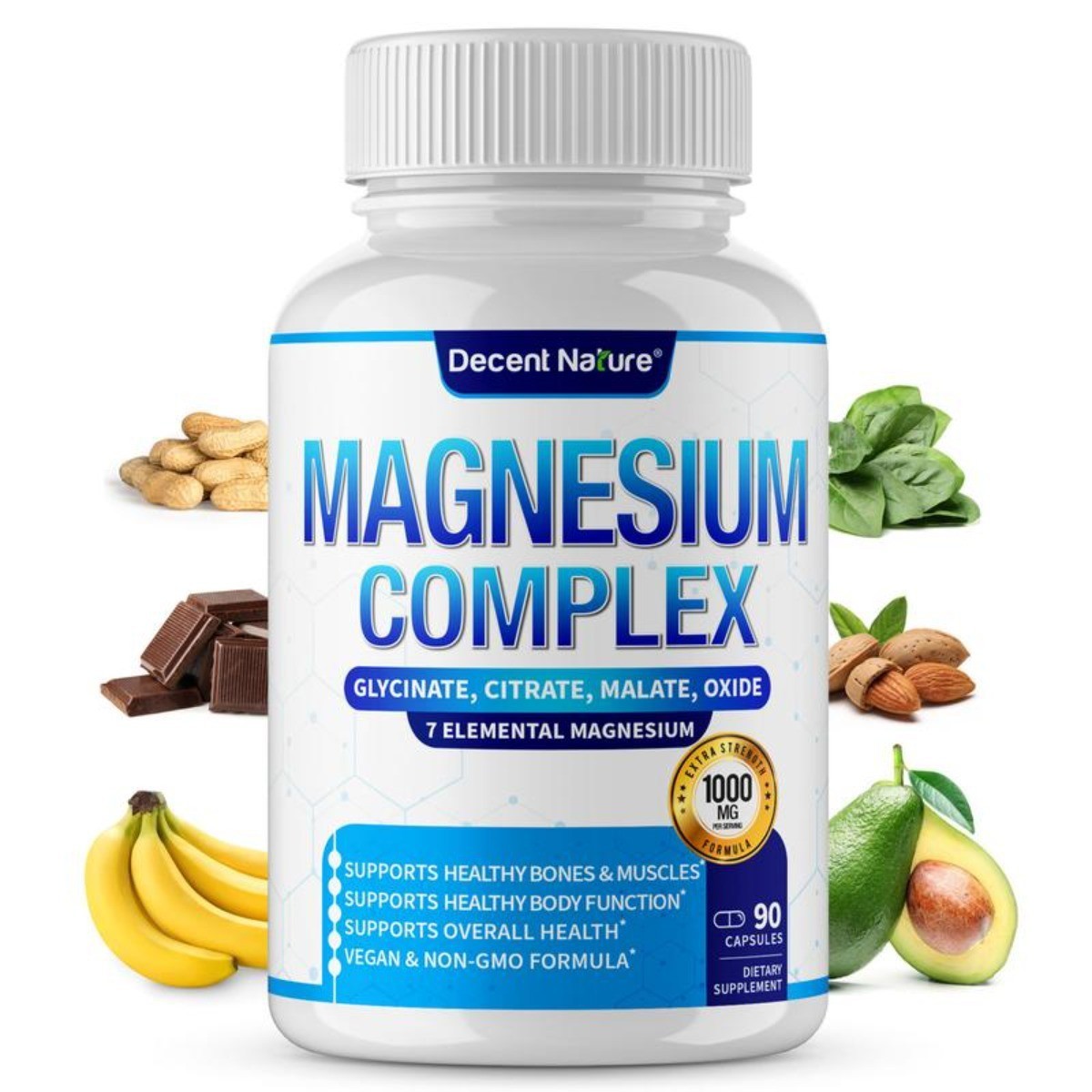 Advanced Magnesium 7 Complex – 1000mg Glycinate Formula Supplement