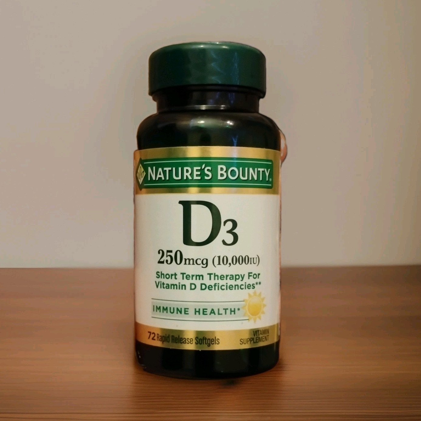 Nature’s Bounty Vitamin D3 250 mcg (10,000 IU) Immune Rapid Release 72 Softgels
