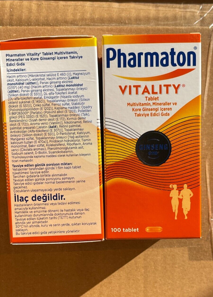 4 x Pharmaton Vitality Multivitamins & Minerals 100 Tablets – 4 PACK