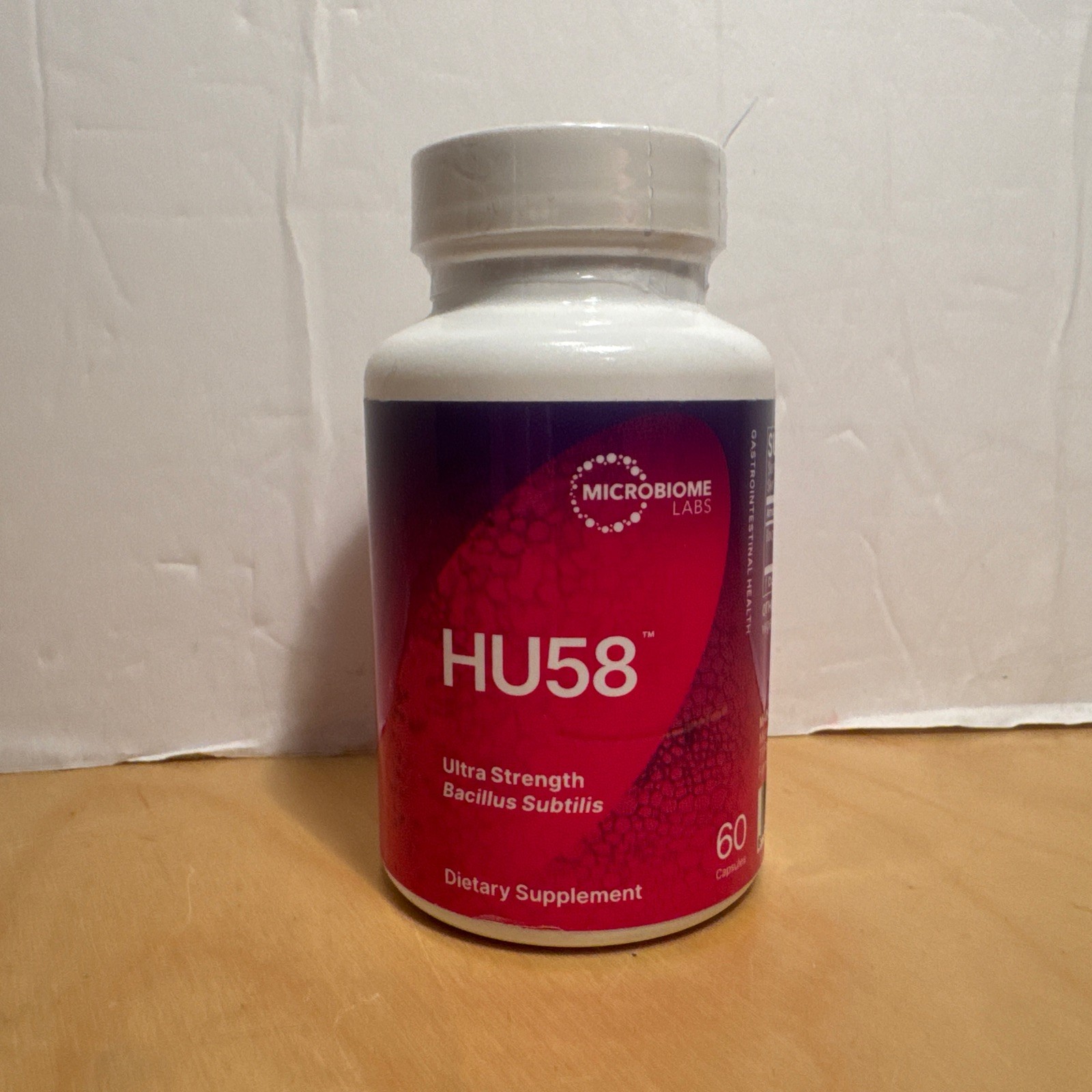 Microbiome Labs HU58 Bacillus Subtilis Supplement (60 Capsules) Best By 07/26