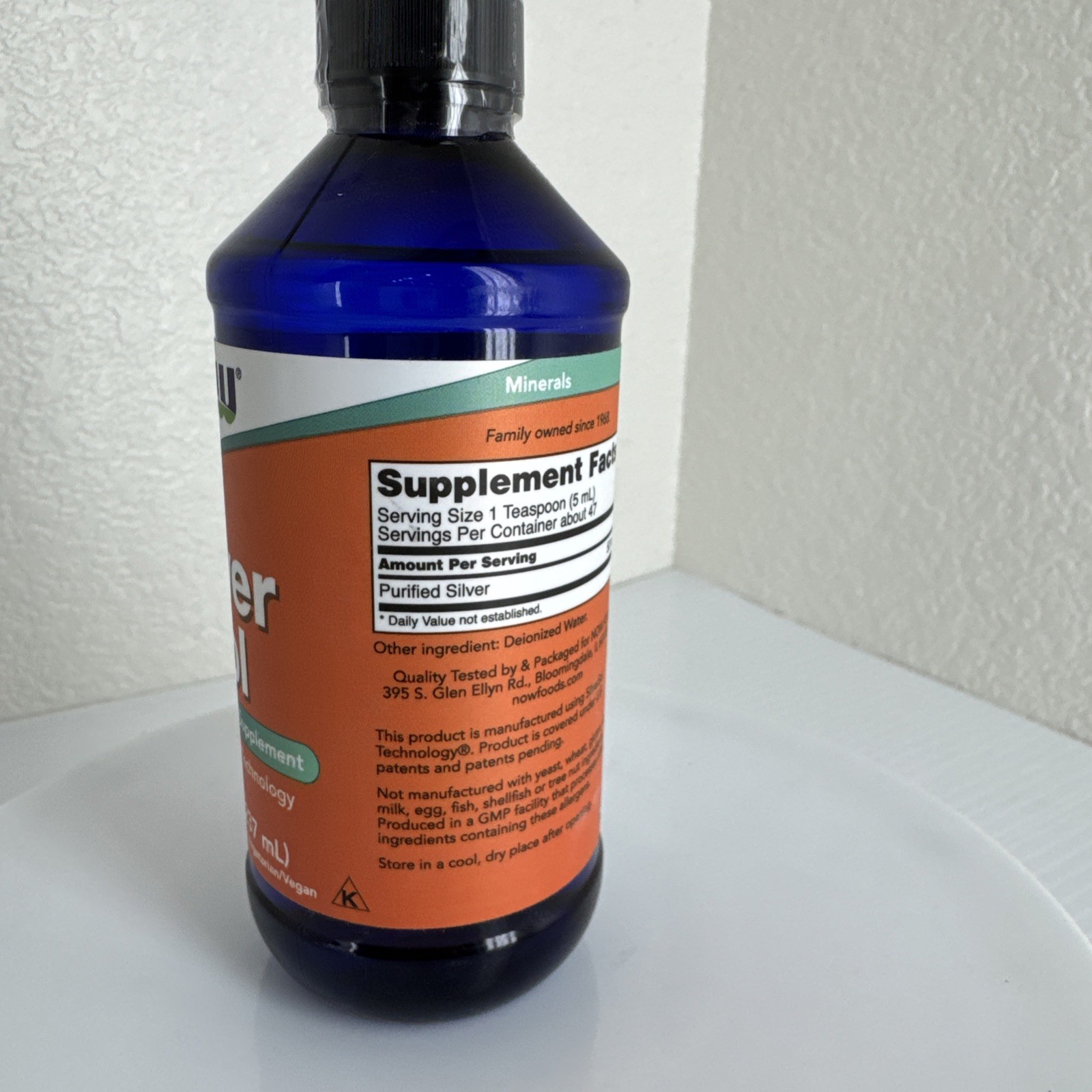 NOW Foods Silver Sol Liquid 10 PPM 8 Ounce 04/2026EXP