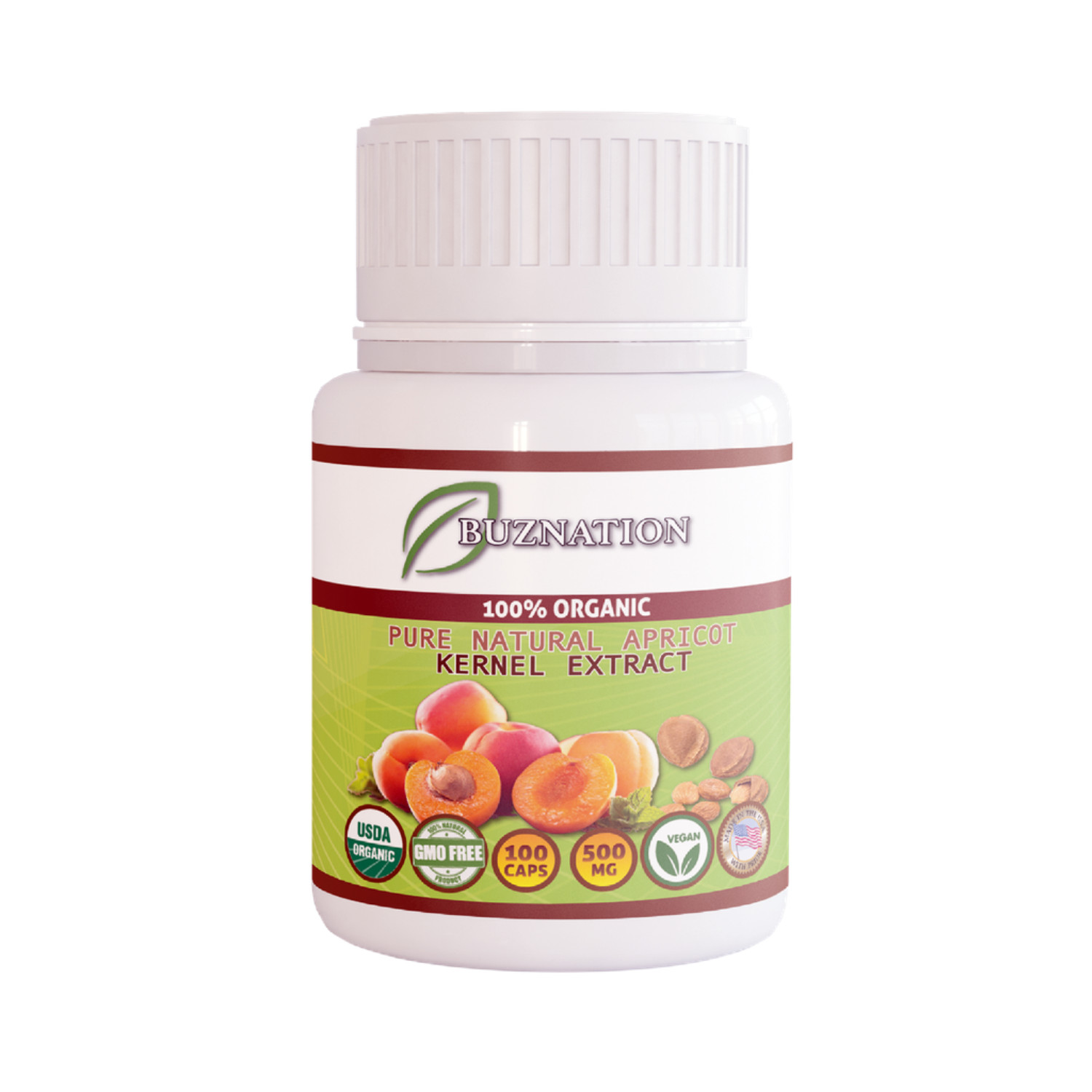 Organic Apricot Extract Boosts Metabolism & Healthy Skin Organic 100 Caps 500mg