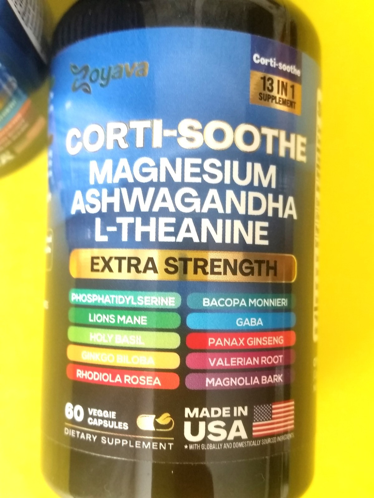 X10 SEALED) Zoyava CORTI-SOOTHE Magnesium Ashwagandha Theanine 02/28 (60 Caps)