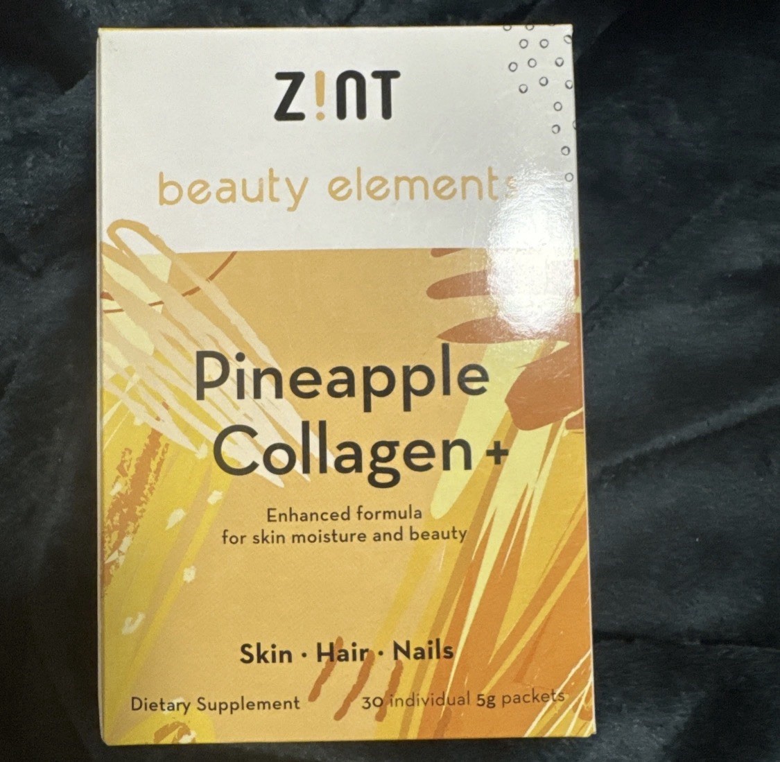 Zint Lot Of 2 Collagen PINEAPPLE Skin/Hair/Nails -30 Individual Packets Exp4/28