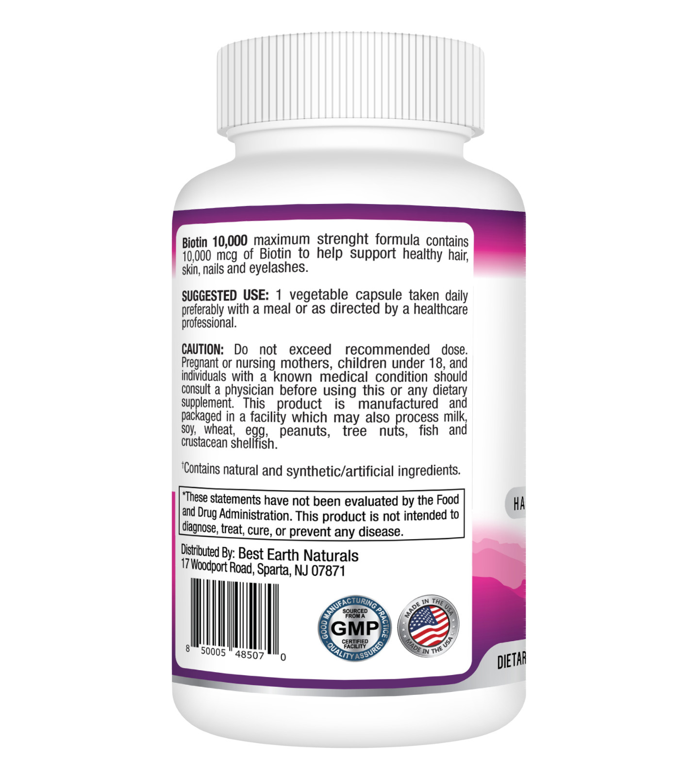 Biotin 10000 mcg -Buy 2 Get 1 Free Hair Skin Nails Growth Supplement – FREE Ship