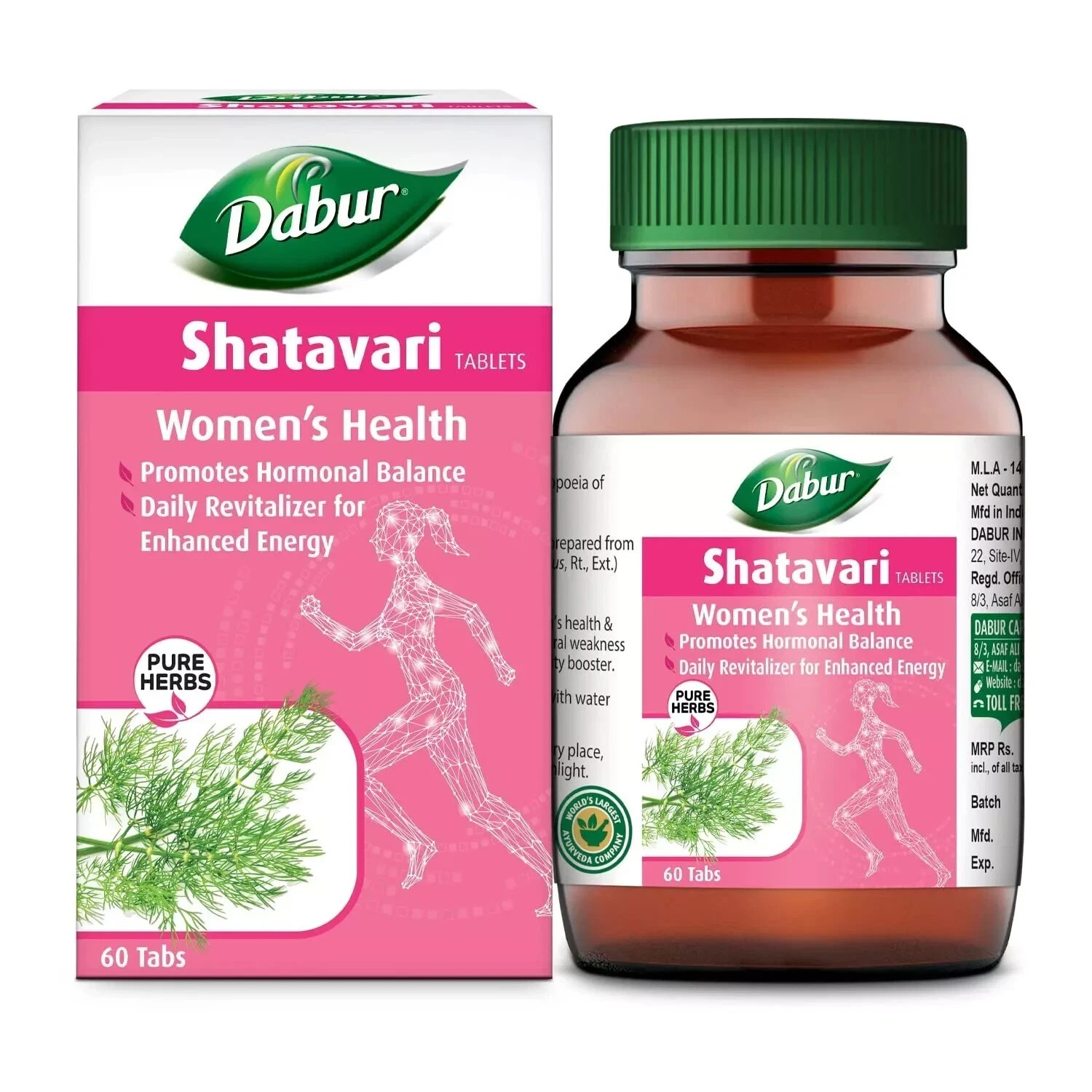 Dabur Shatavari For Women’s Wellness Promotes Hormonal Balance-Pack of 60 Tabs
