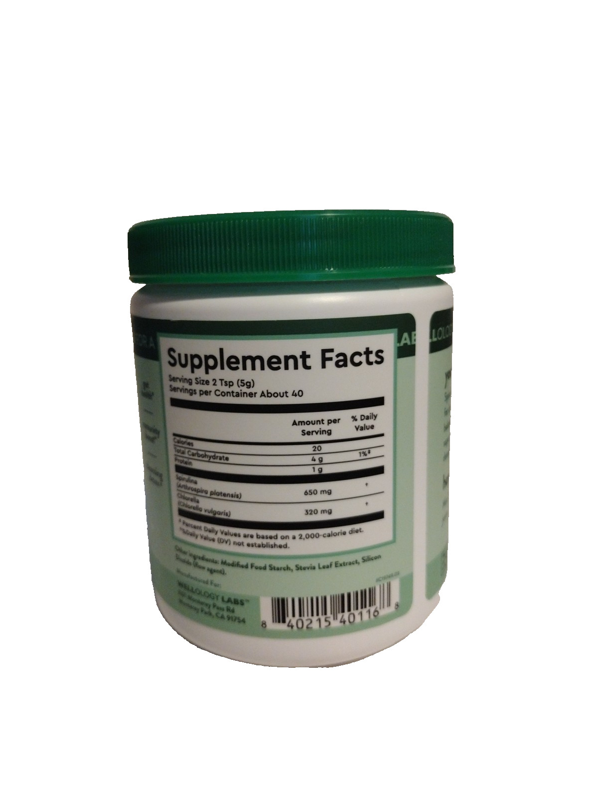 Wellology Labs™ Spirulina & Chlorella Superfood Boost 40 Servings VEGAN Non GMO