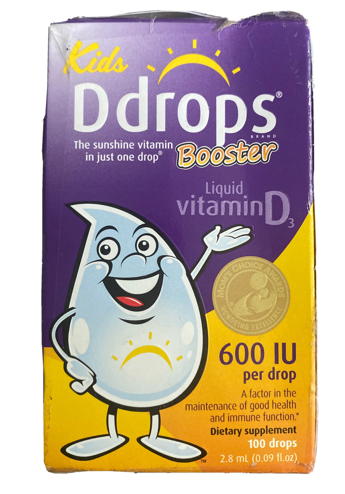 Ddrops Booster Kids Vitamin D Liquid Drops 600 IU – 0.09 fl oz EXP 09/25