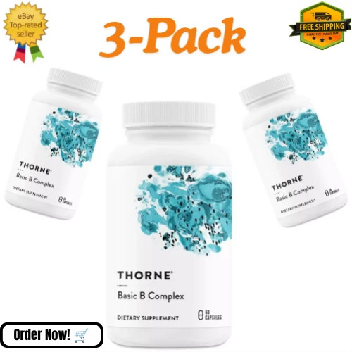 Thorne Basic B Complex 60 capsules x 3-Pack (Total 180 caps) Exp 05/2028 New
