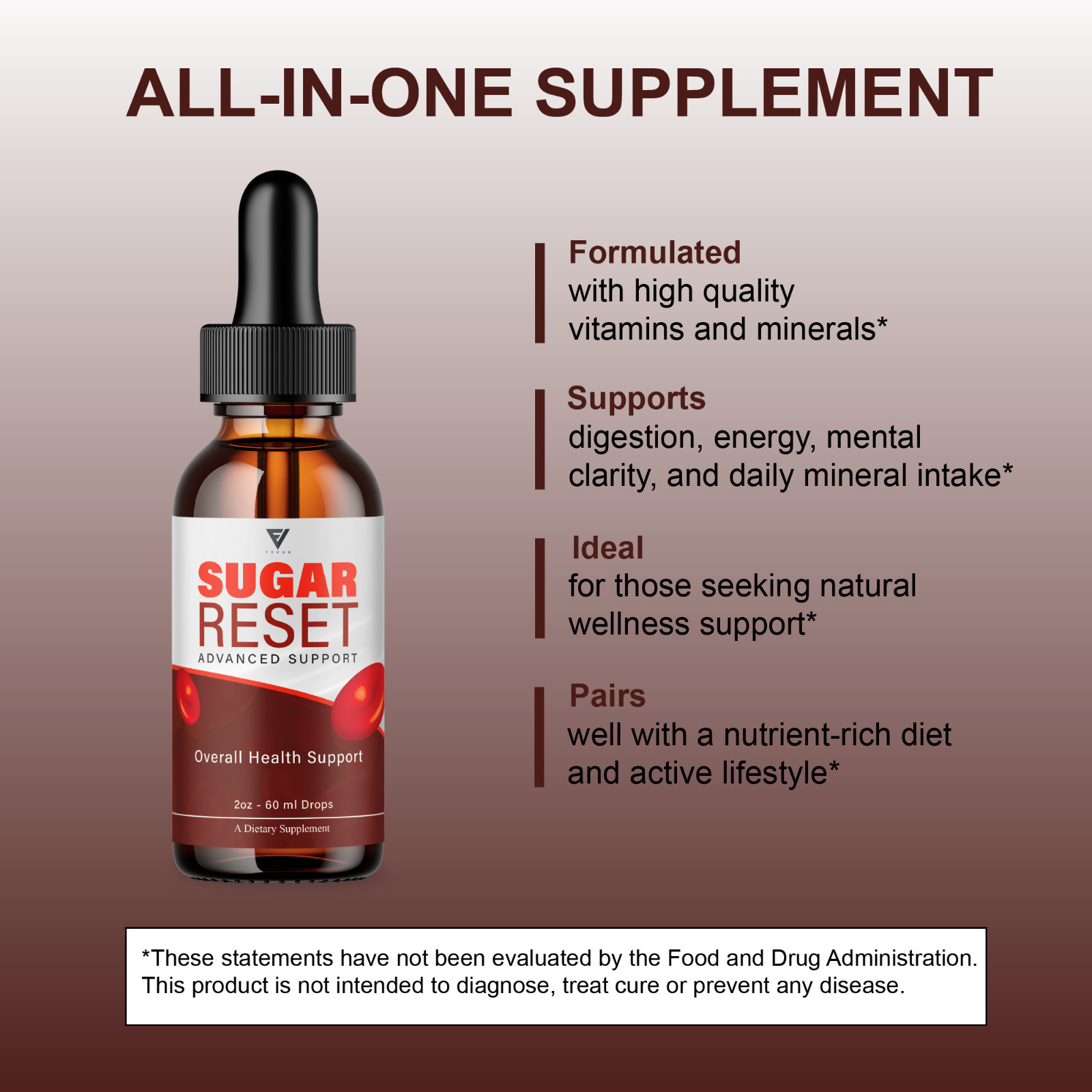 SugarReset Advanced Support, Sugar Reset Liquid Supplement (2oz)