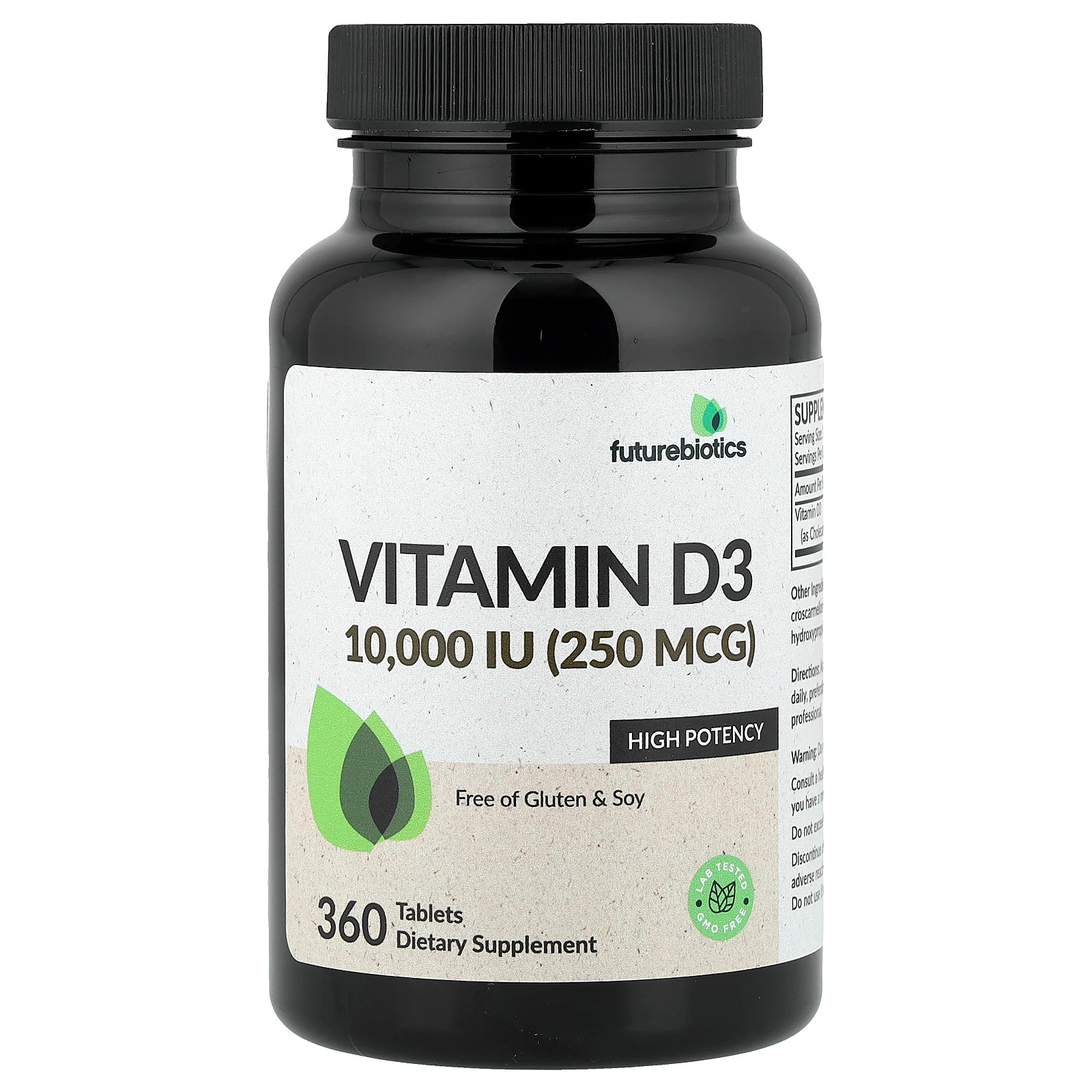 Vitamin D3, 250 mcg (10,000 IU), 360 Tablets