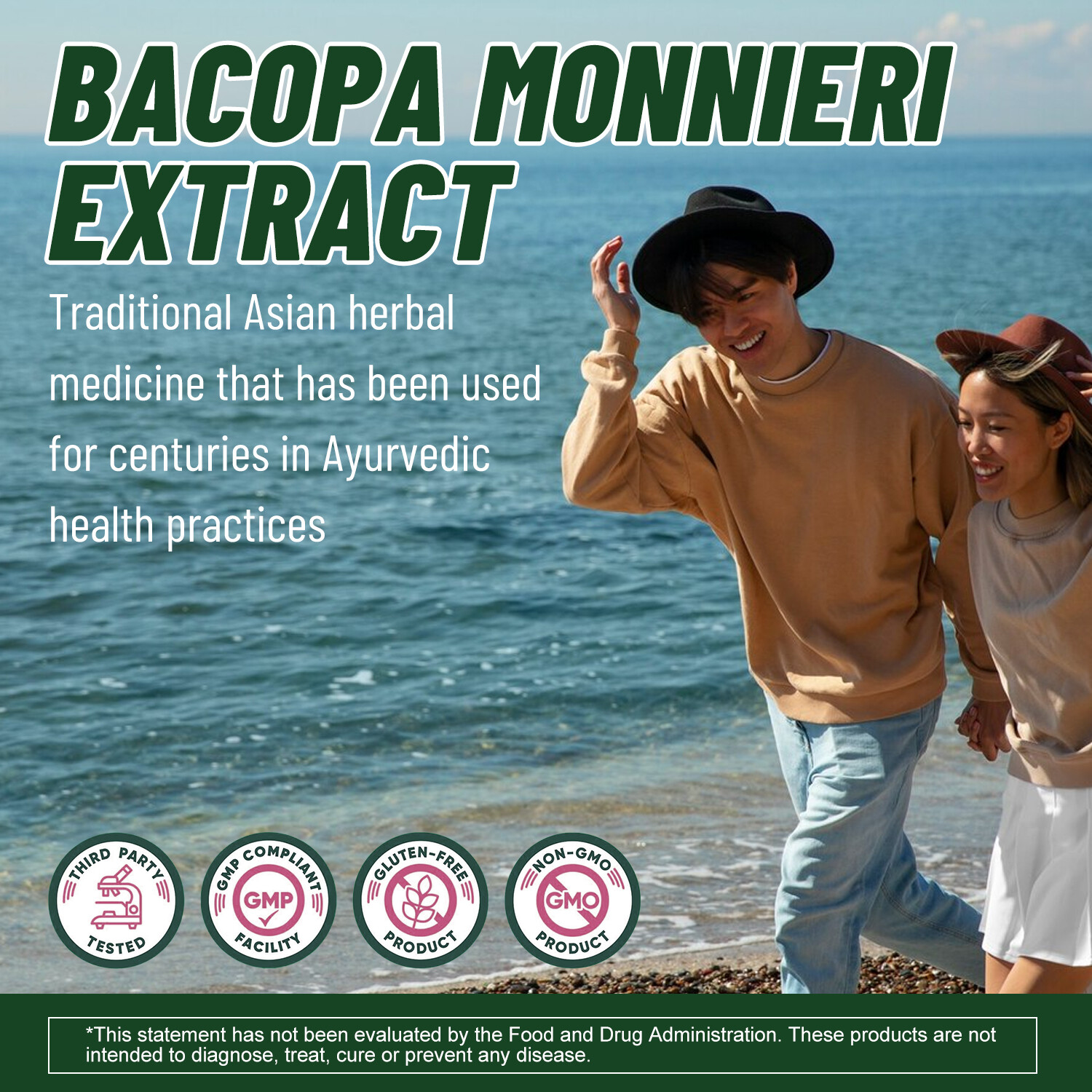 Bacopa Monnieri 2000mg – Boost Memory Focus Enhancer Stress Relief – Non GMO