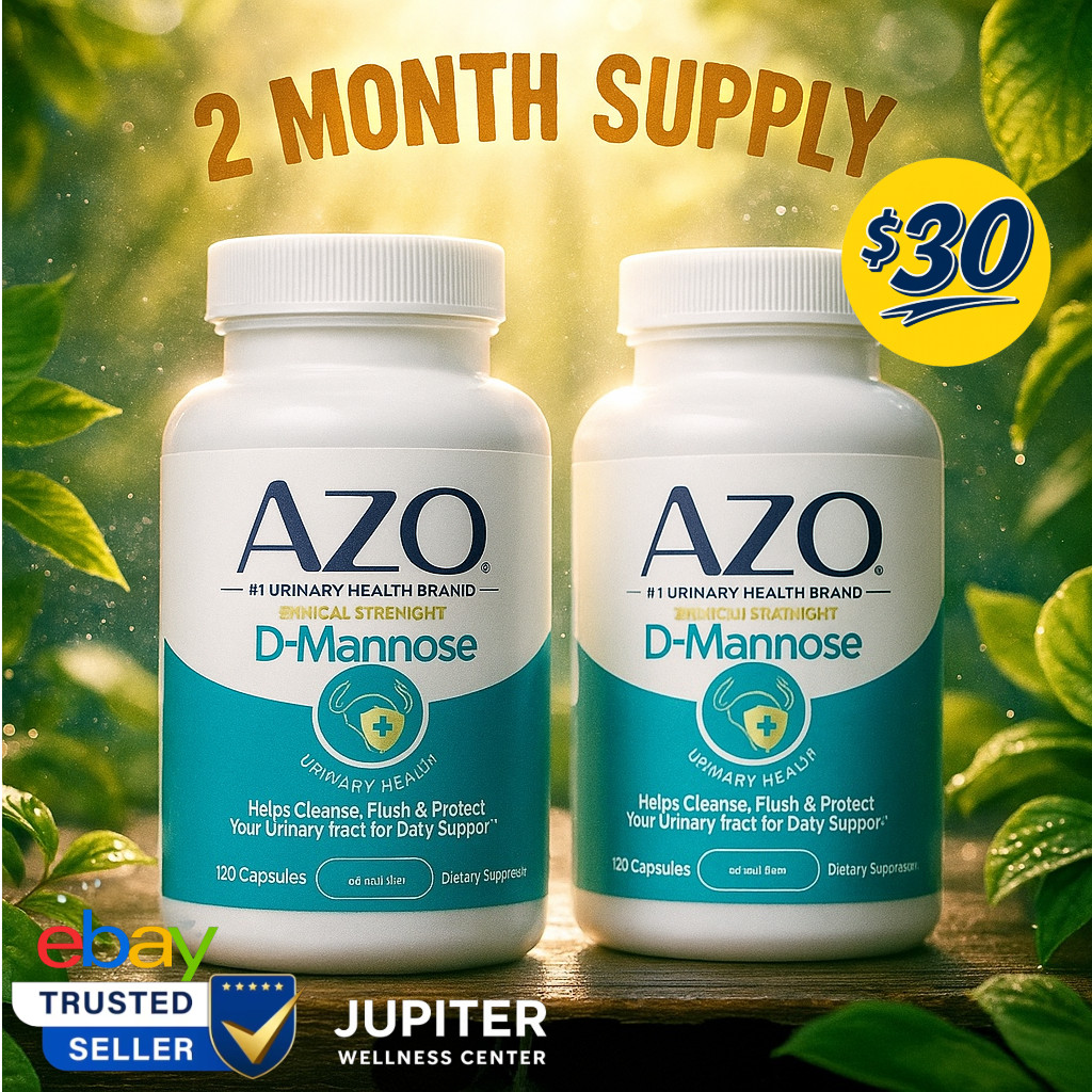 Azo D Mannose Urinary Tract Health (2 Bottles) 120 Capsules ea Exp 6/2027+