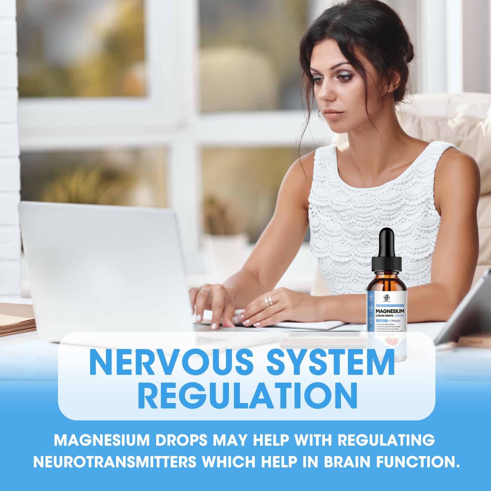 1x Magnesium Taurate Liquid 60ml Drops Magnesium Potassium Supplement 1000mg