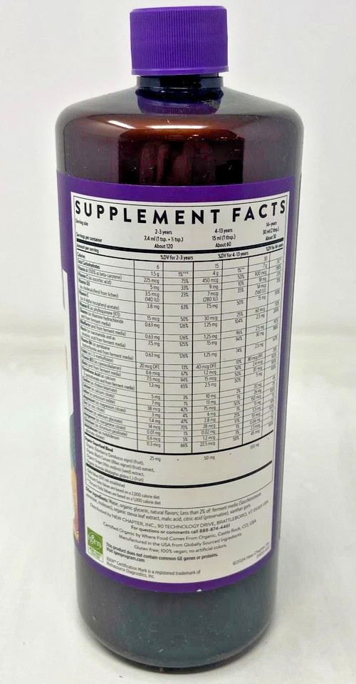 New Chapter Liquid Multivitamin Whole Food Supplement Orange Mango 30 fl oz