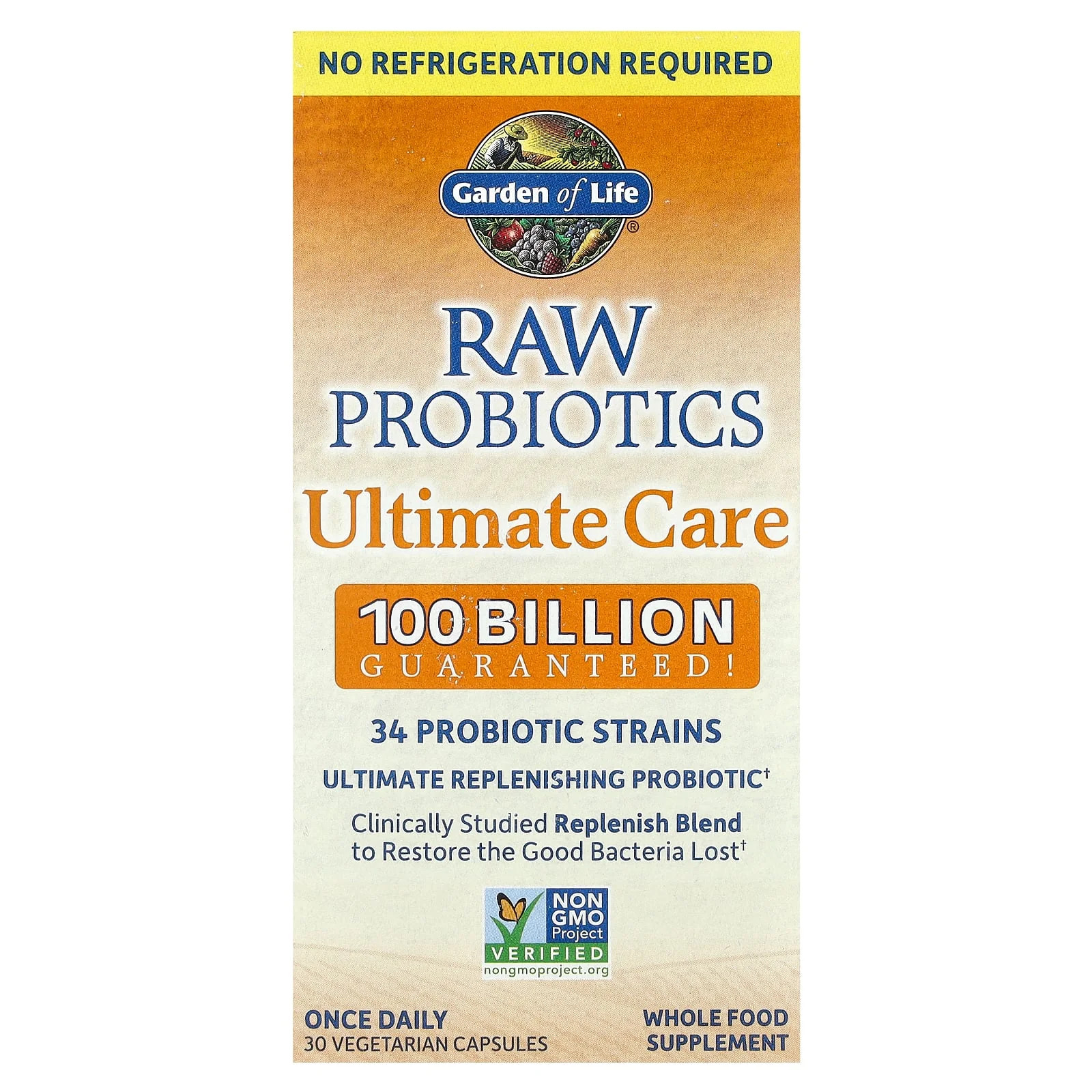 2 X Garden of Life, RAW Probiotics, Ultimate Care, Shelf-Stable, 30 Vegetarian