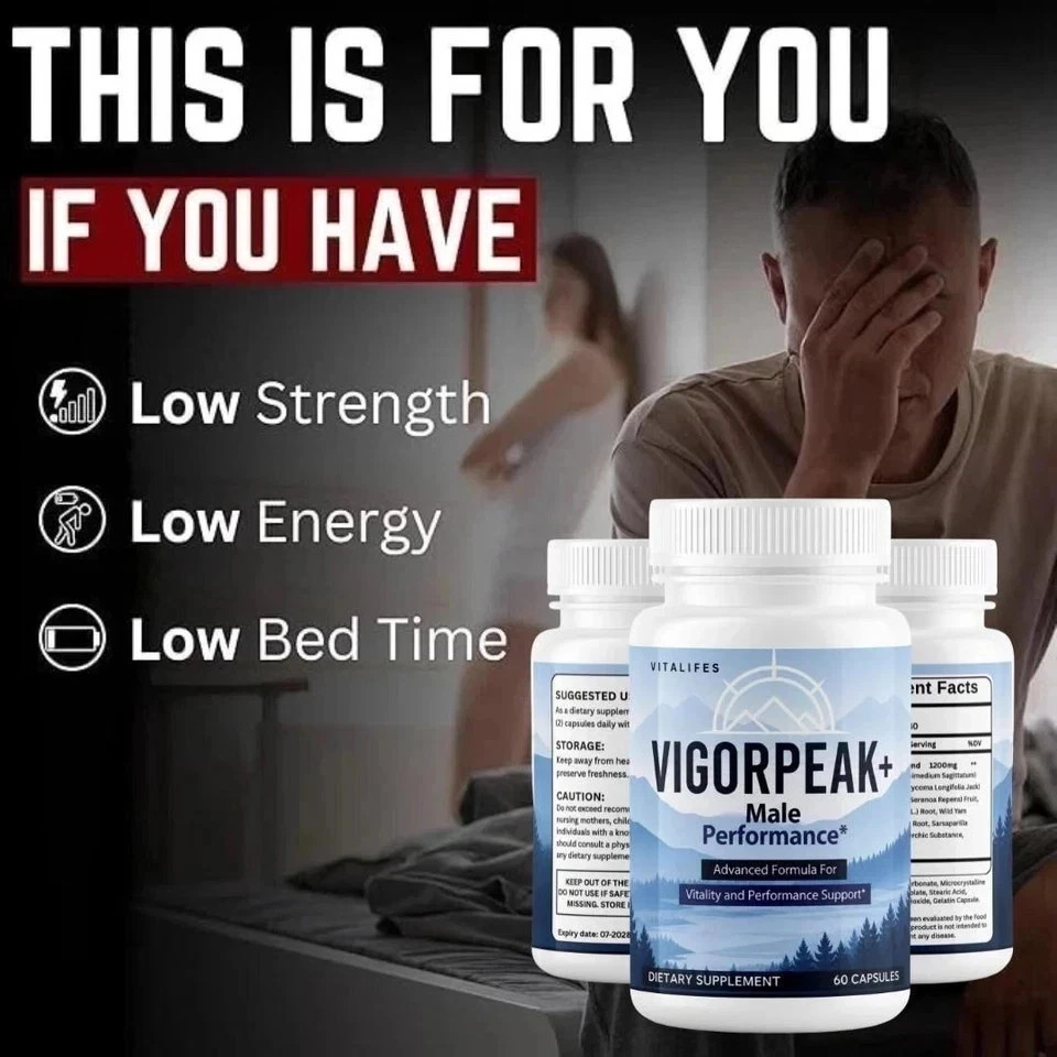 Vigor Peak+ Advanced Male Max Support Supplement Vigorpeak 60 Capsules