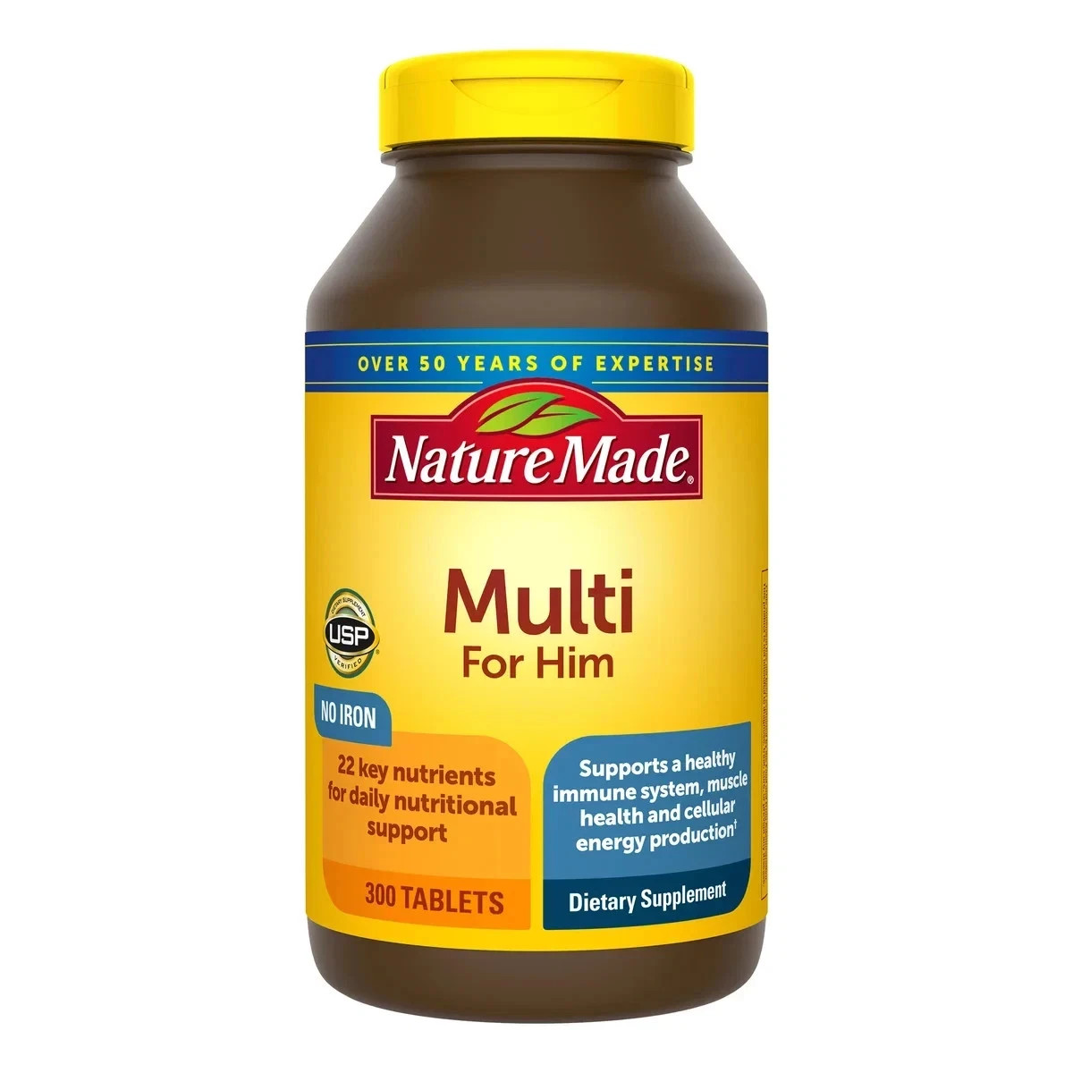 Nature Made Multivitamin for Him – 300 Tablets EXP 9/ 2026+ NO IRON!!