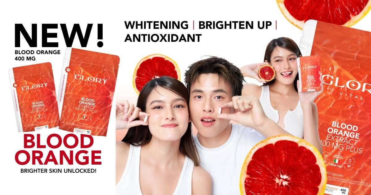 4 X Glory Blood Orange Extract Dietary Sun protection Brightening Skin