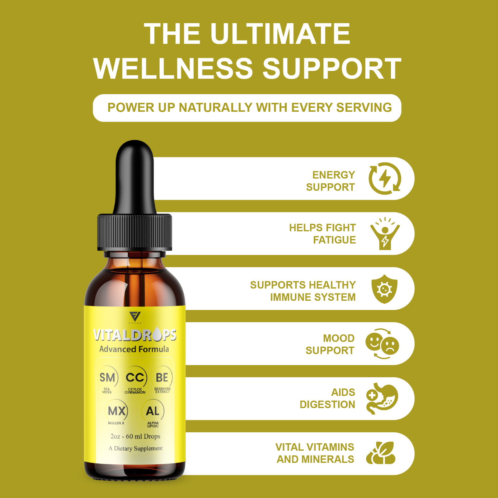 (5 Pack) VitalDrops Weight and Wellness Support, Vital Drops Supplement (10oz)