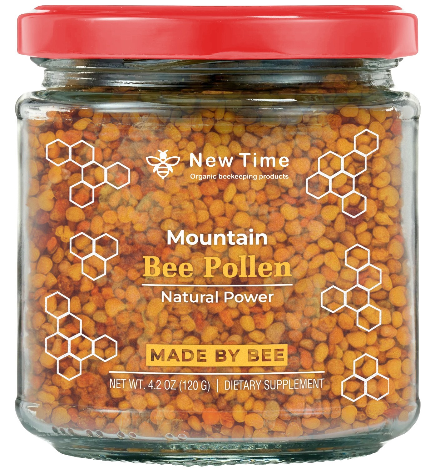 Bee Pollen, Pure Natural Superfood With Proteins, Vitamins, Minerals 4.2oz/120g