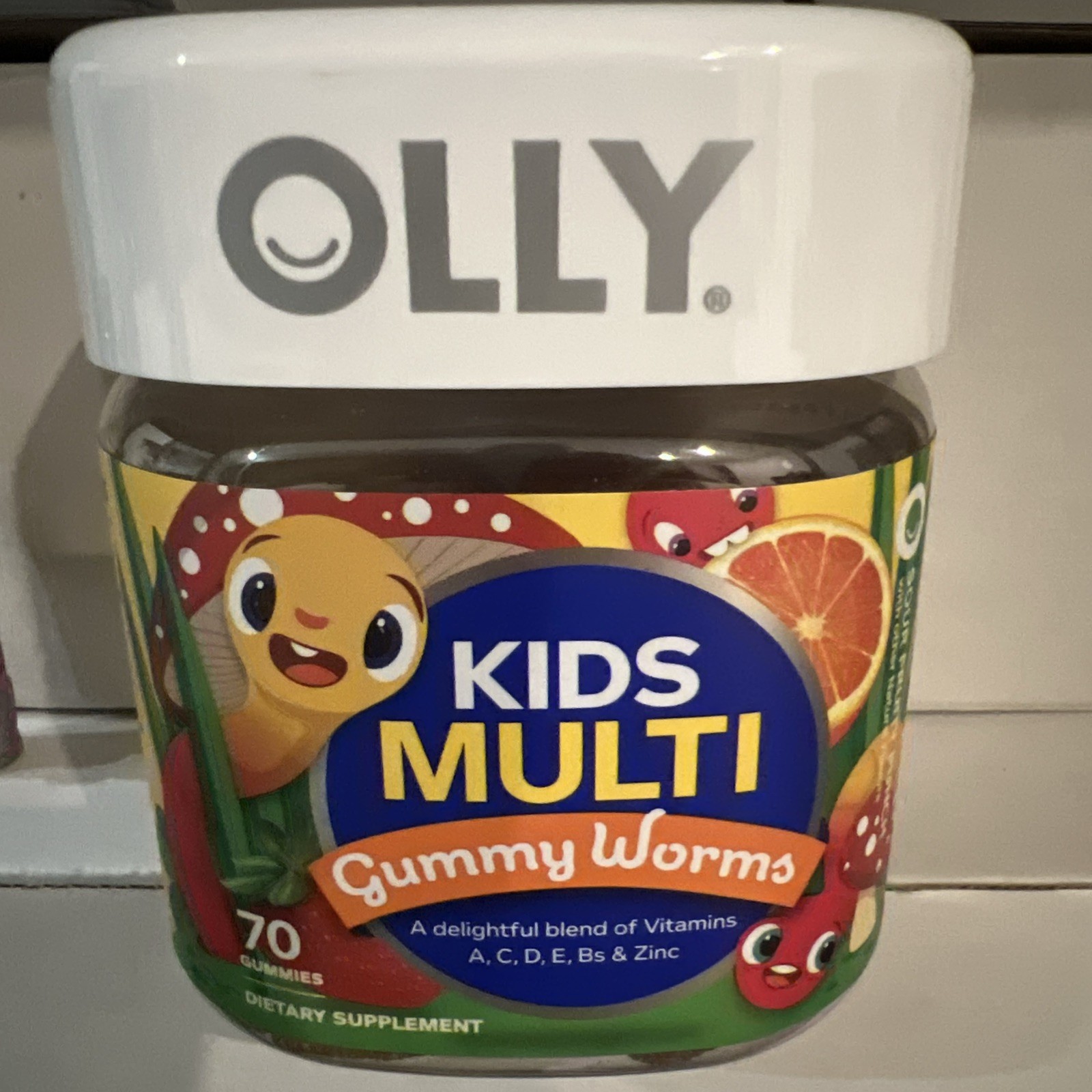 OLLY x 2 Kids Multi Gummy Worms 70 Count Fruity Punch Vitamins for Kids