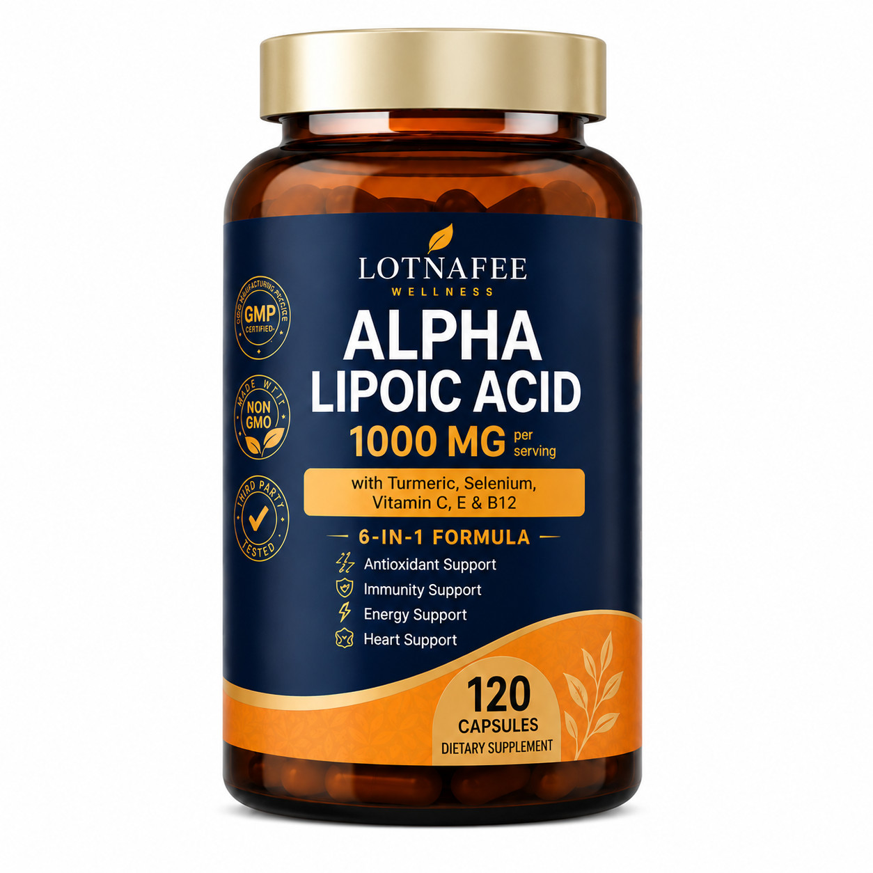 Alpha Lipoic Acid 1000 MG 6-in-1 Formula with Turmeric, Selenium, Vitamin C, E &
