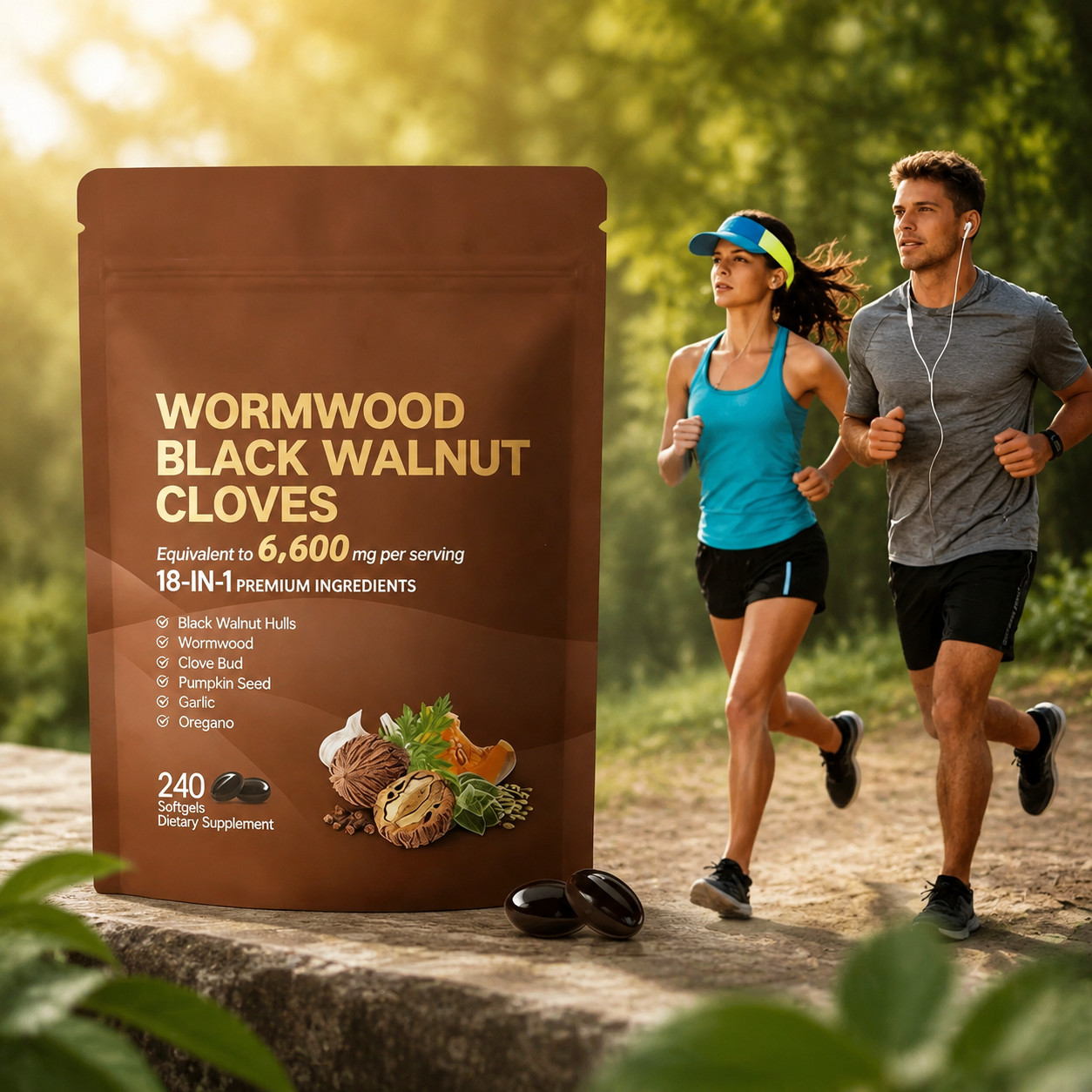VivoNu Wormwood Black Walnut Cloves – Cleanse & Metabolism Support, 240 Softgels