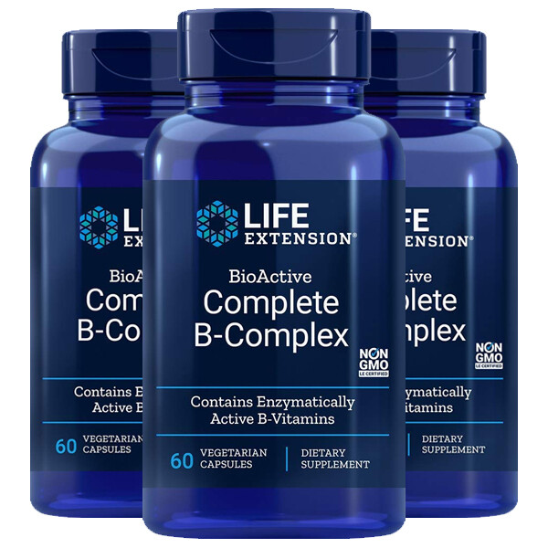BioActive Complete B-Complex 3X60 caps Life Extension – Inositol/P-5-P/methyl