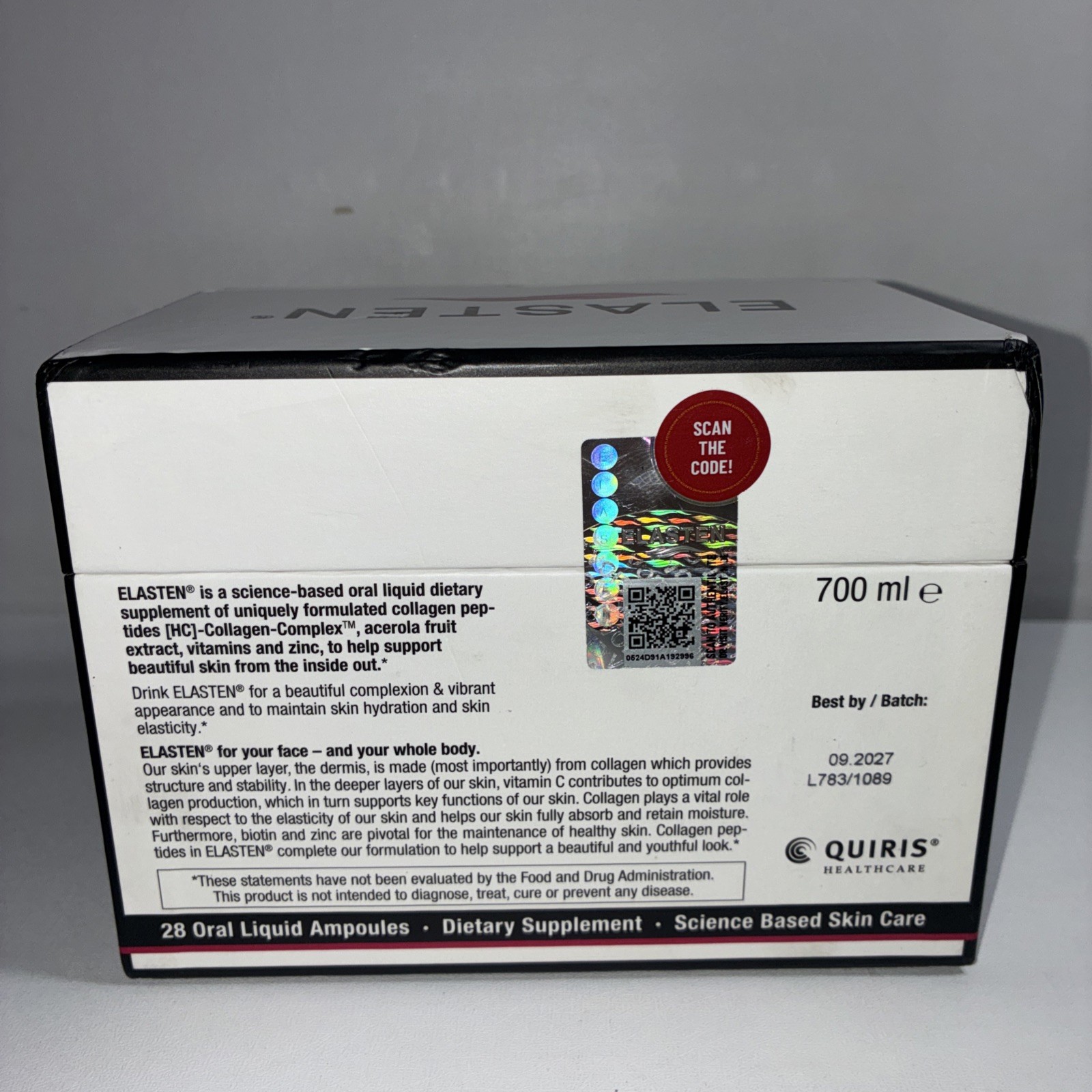 Sealed Elasten Vitamin Dietary Supplement 28 Oral Liquid Ampoules