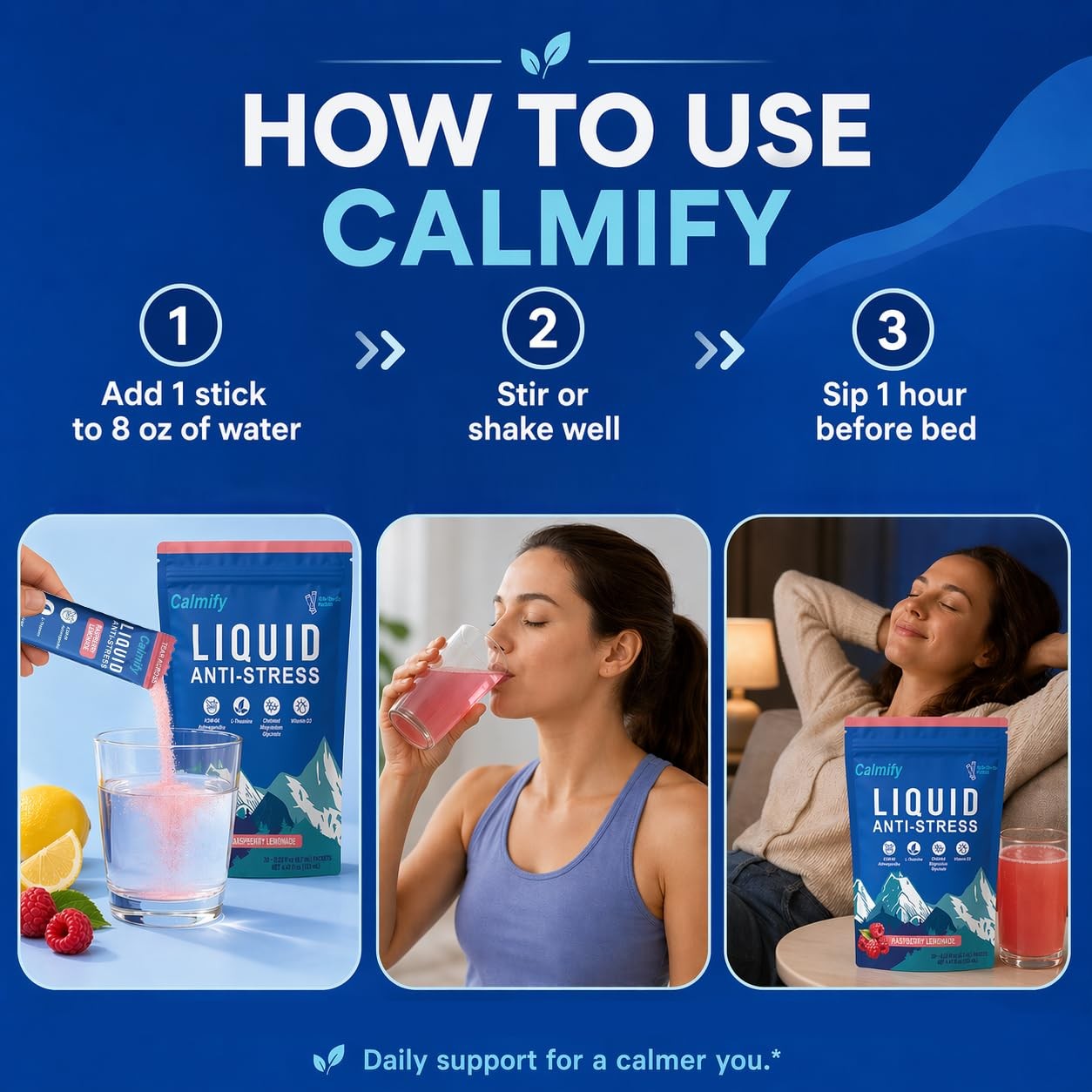 Liquid Anti Stress Cortisol | Magnesium Drink | L-Theanine,…