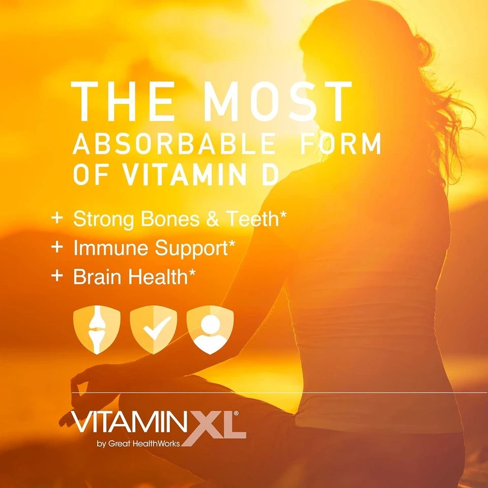 OmegaXL VitaminXL D3 High Potency Daily Vitamin D 5000 IU 125mcg Immune Support