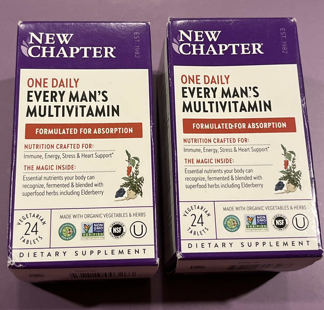 2X New Chapter One Daily Every Man’s Multivitamin Dietary Supplement 24 Tablets